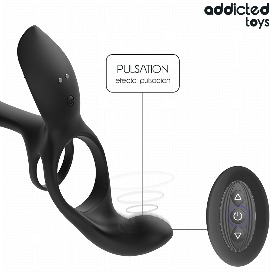 Anello per pene con stimolatore Doppio clitorideo di Addicted Toys, immagine 6