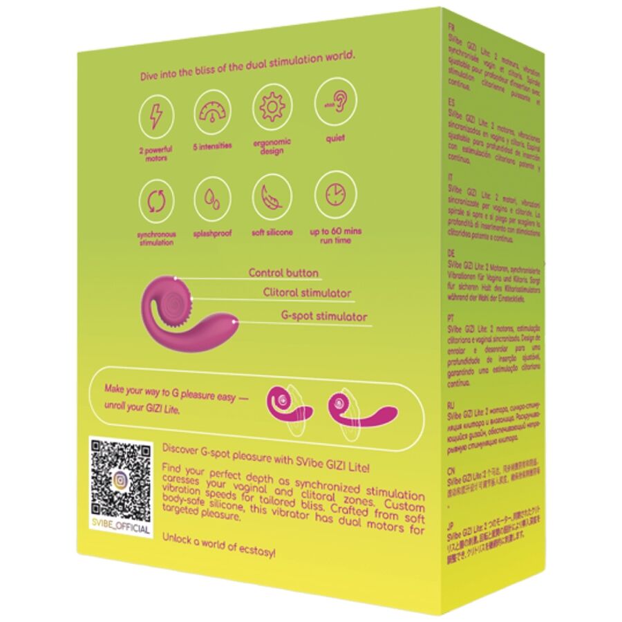 Vibratore rosa gizi lite doppio punto g e clitorideo di Snail Vibe, immagine 5