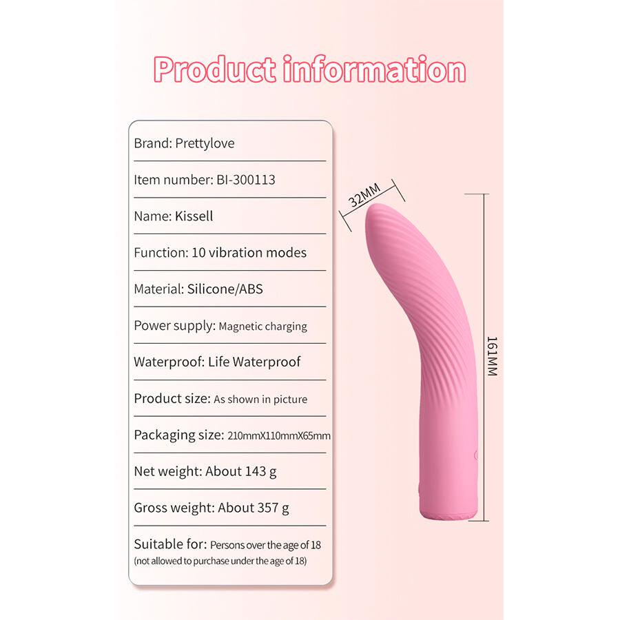 Vibratore Kisell rosa per punto g di Pretty Love, immagine 10