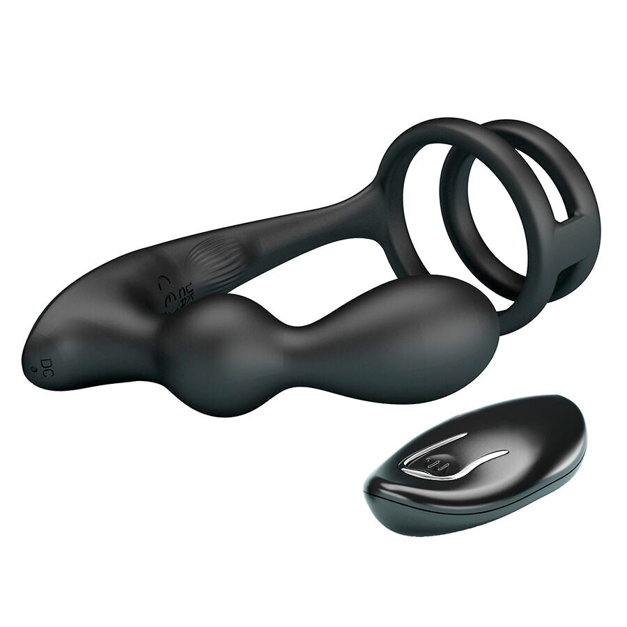 Plug anale vibrante con anello per pene e telecomando di Mr Play, immagine 2