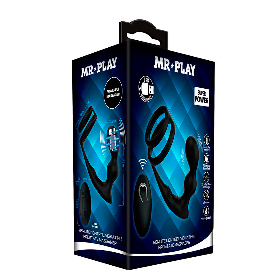 Plug anale vibrante con anello per pene e telecomando di Mr Play, immagine 8