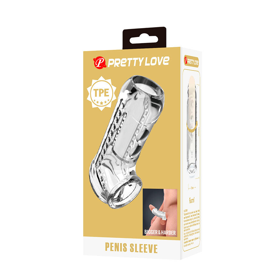 Guaina per pene trasparente con texture di Pretty Love, immagine 8