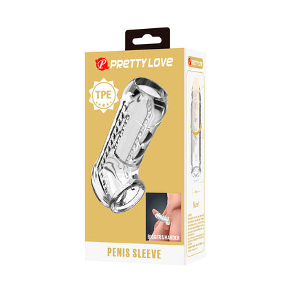 Guaina per pene trasparente con texture di Pretty Love, immagine 8