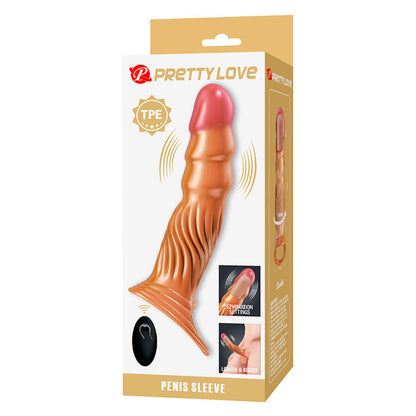Guaina per pene testurizzata con vibrazione e telecomando di Pretty Love, immagine 11