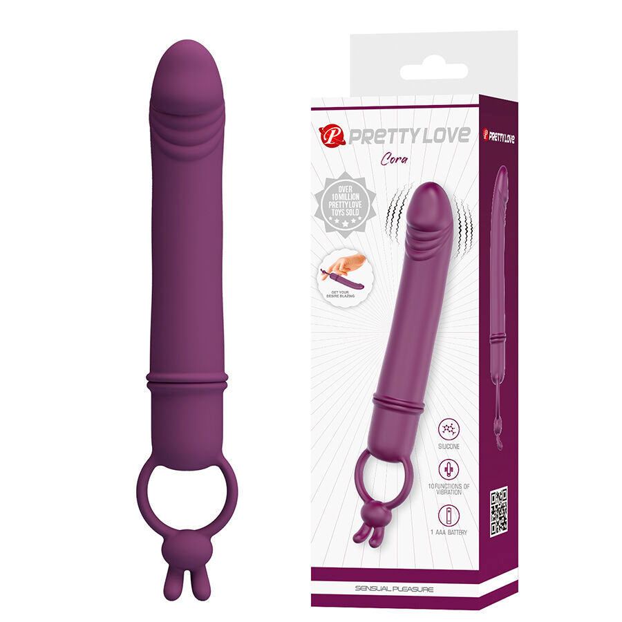 Vibratore a forma di pene con anello di resistenza Cora di Pretty Love