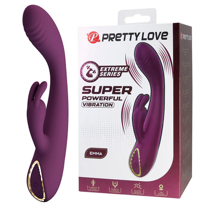 Vibratore Emma viola con stimolatore rabbit di Pretty Love