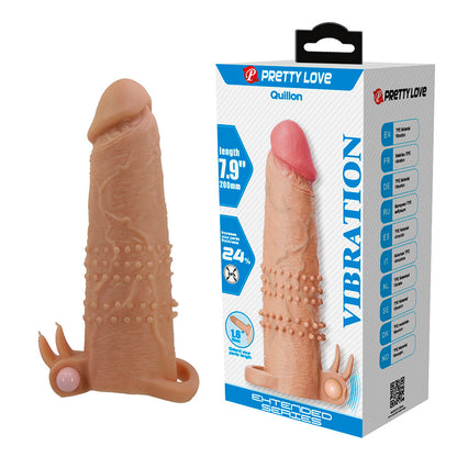 Guaina per pene con stimolatore Quillon clitorideo e vibrazione di Pretty Love, immagine 2
