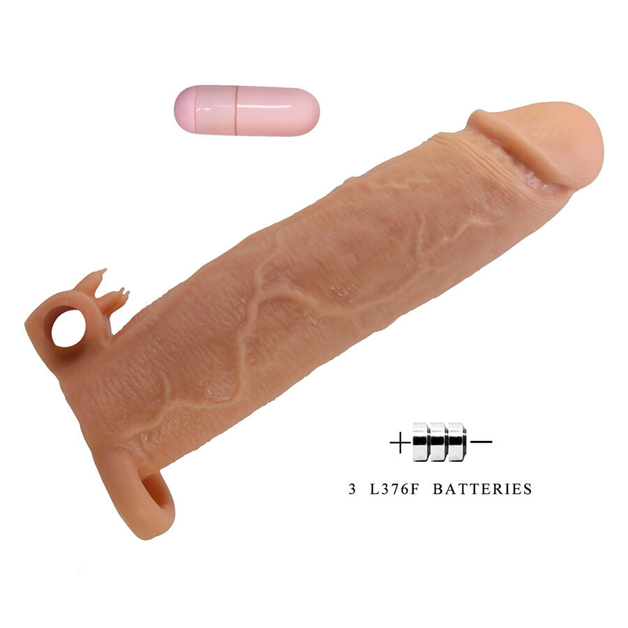 Guaina per pene con stimolatore Xerxes clitorideo e vibrazione di Pretty Love, immagine 6