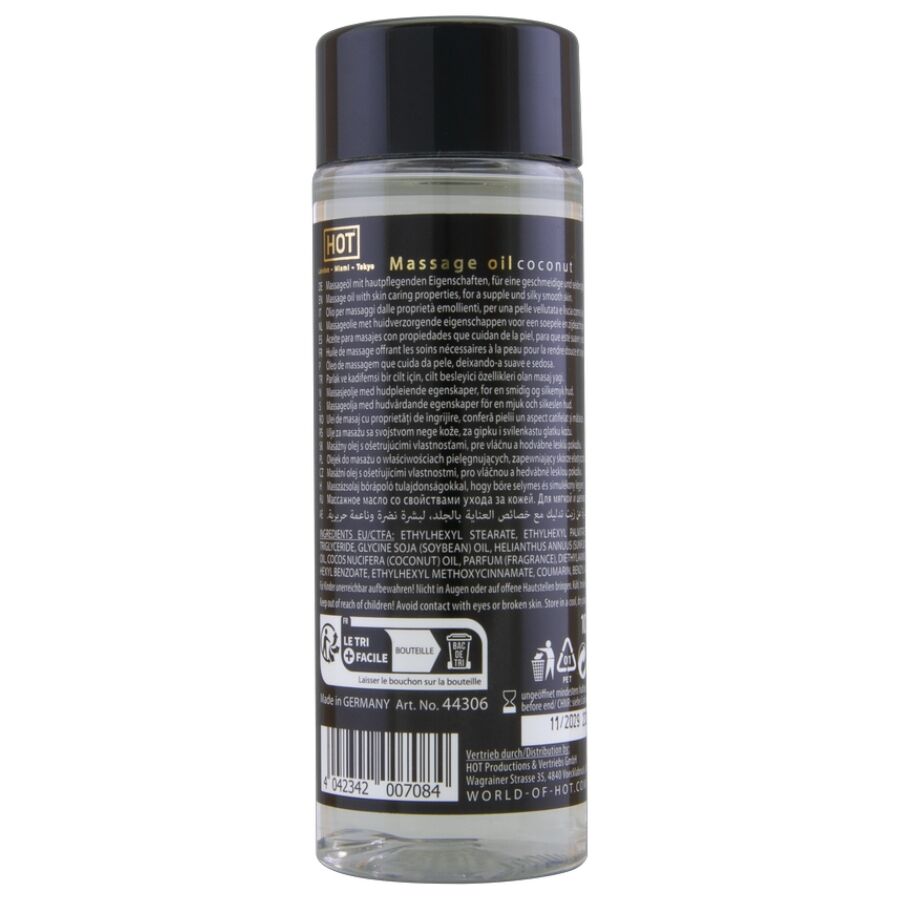Olio da massaggio al cocco 100 ml di Hot, immagine 2