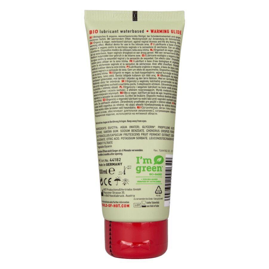 Lubrificante bio a base D'acqua riscaldante 100 ml di Hot, immagine 2