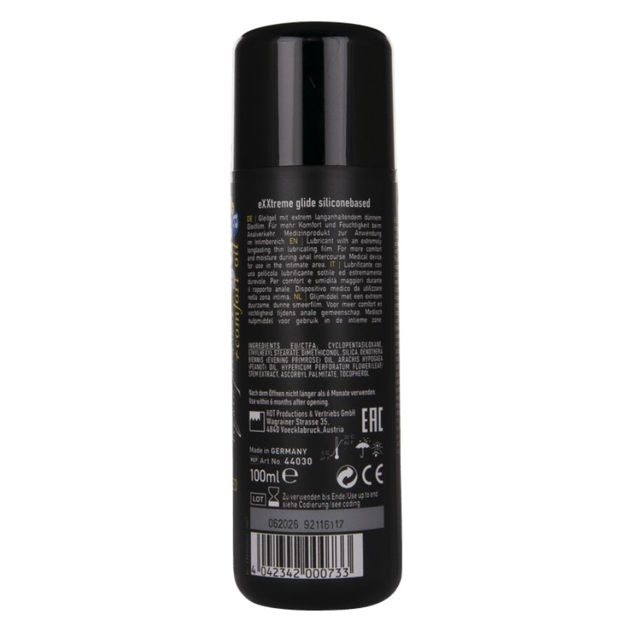 Lubrificante a base di silicone Exxtreme glide e olio comfort A+ 100 ml di Hot, immagine 3