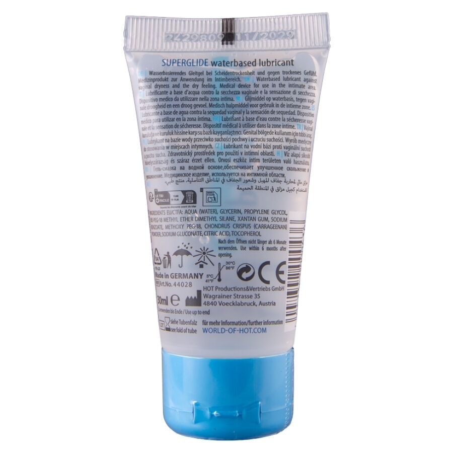 Superglide liquid pleasure lubrificante a base D'acqua 30 ml di Hot, immagine 2