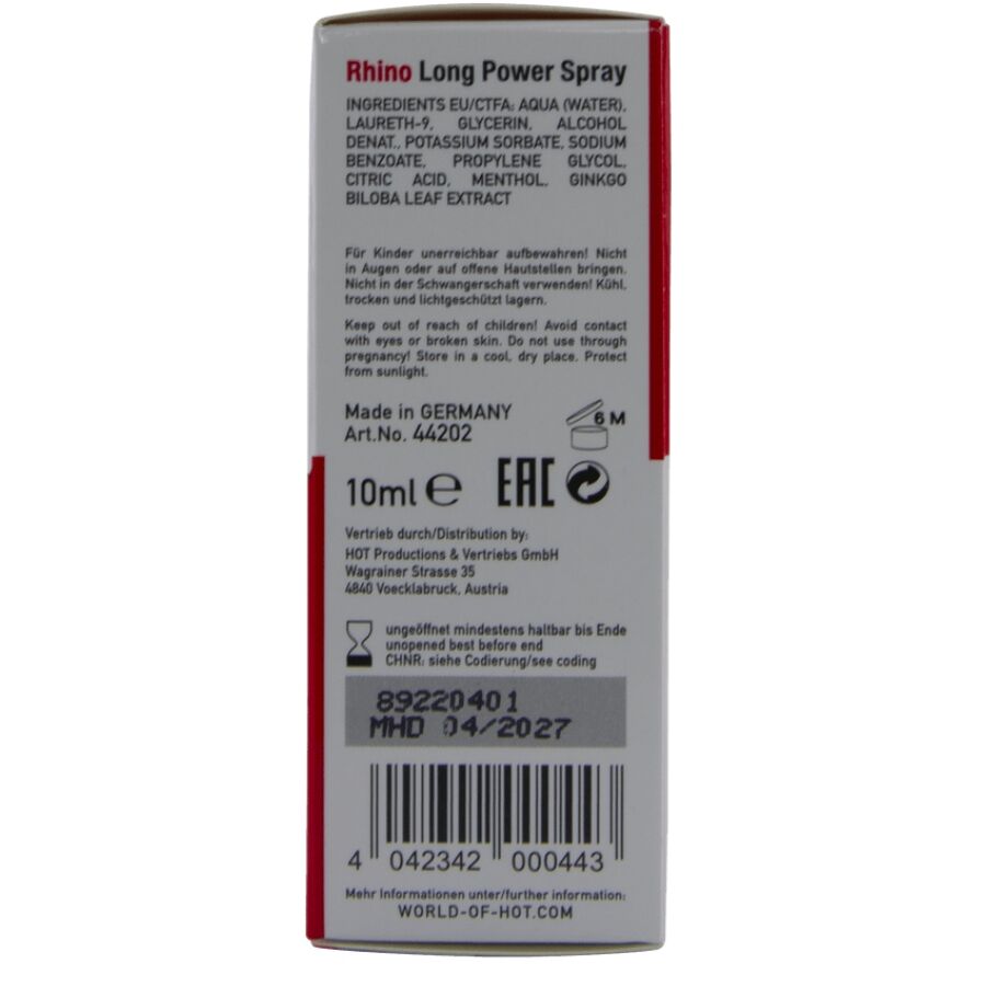 Spray a lunga Rhino potenza 10 ml di Hot, immagine 5
