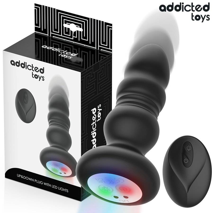 Ovetto vibrante tappo anale rotante e vibrante, luce LED, telecomando di Addicted Toys