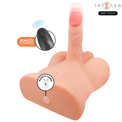 Masturbatore maschile Damien torso con dildo realistico con telecomando a spinta e vibrazione 3,5 kg, immagine 8