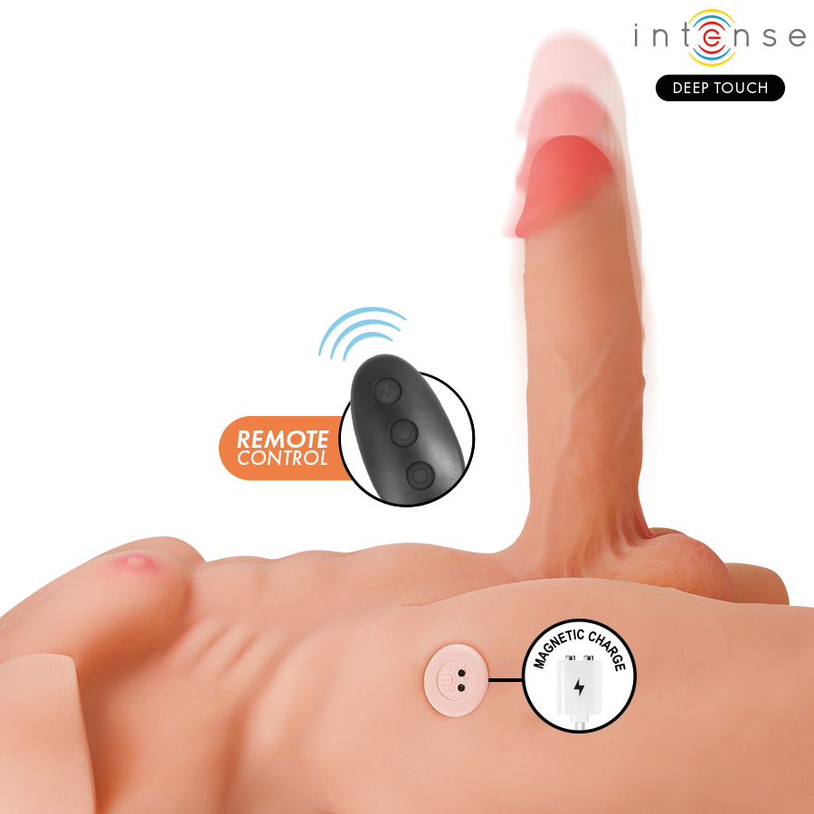 Masturbatore maschile Marty torso con ano e dildo realistico con spinta e vibrazione, telecomando, 6,2 kg, immagine 4
