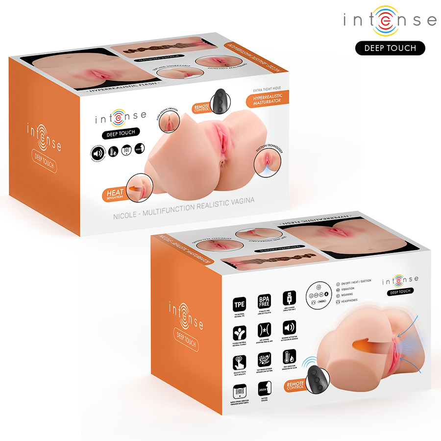 Masturbatore vaginale con effetti di aspirazione, Nicole calore, vibrazione e vocale con telecomando 5,3 kg, immagine 3