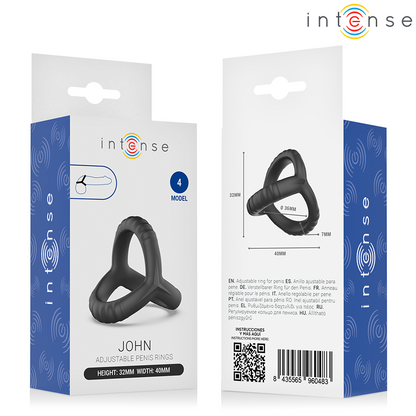 Anello per pene John triplo regolabile modello 4 di Intense, immagine 5