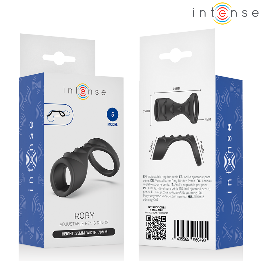 Anello per pene Rory regolabile modello 5 di Intense, immagine 7