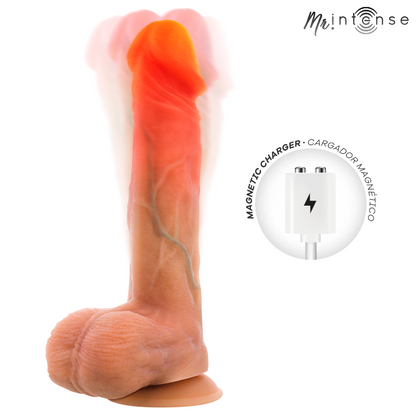 Dildo vibrante Logan in silicone con effetto calore e telecomando 20 cm -ø- 4,1 cm di Mr Intense, immagine 2