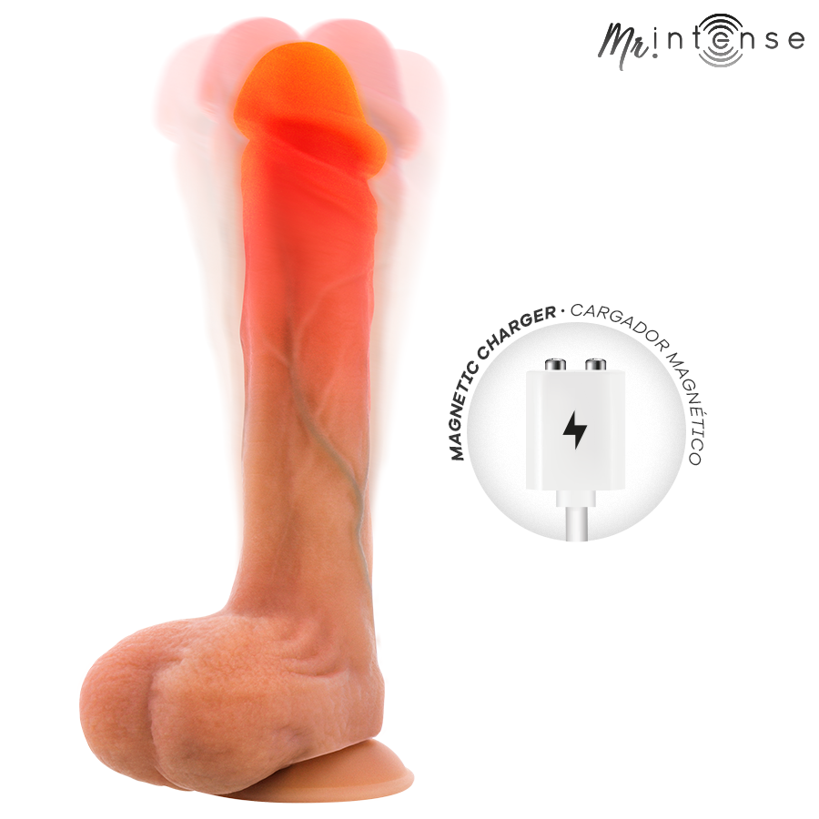 Dildo vibrante in silicone Bradley con effetto calore e telecomando 21 cm -ø- 4,2 cm di Mr Intense, immagine 2