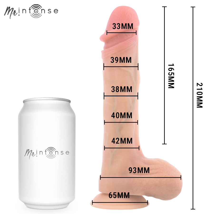 Dildo vibrante in silicone Bradley con effetto calore e telecomando 21 cm -ø- 4,2 cm di Mr Intense, immagine 9