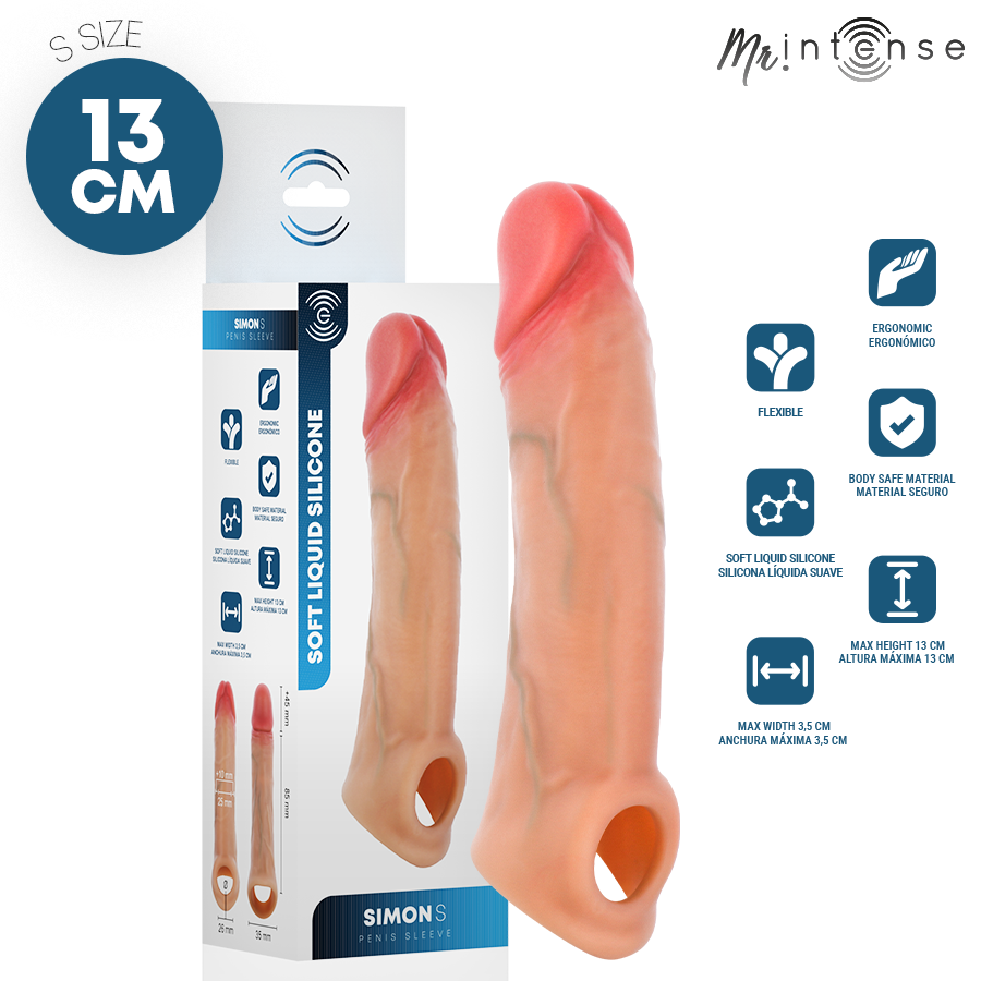 Dildo Simon S copri in silicone 13 cm -ø- 4 cm di Mr Intense