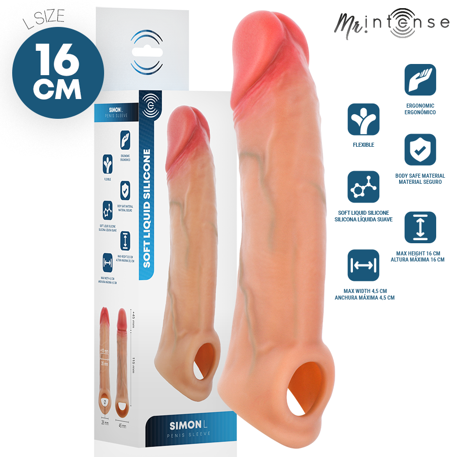 Dildo Simon L copri in silicone 16 cm -ø- 4,5 cm di Mr Intense