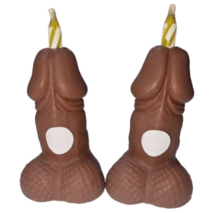 Candele con numeri di compleanno a forma di pene tono scuro 2 unità di Diablo Picante
