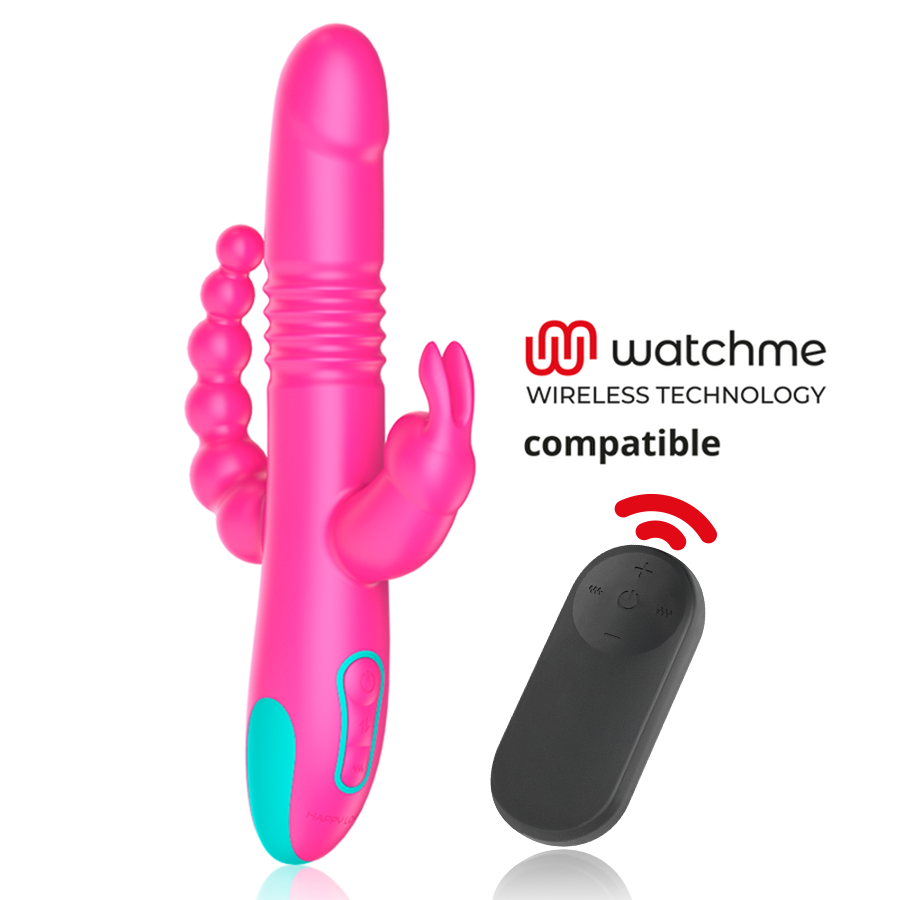 Ovetto vibrante Donald tripla stimolazione: anale, punto g e clitoride e telecomando watchme di Happy Loky
