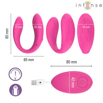 Stimolatore vibrante a morsetto Nora rosa di Intense, immagine 4