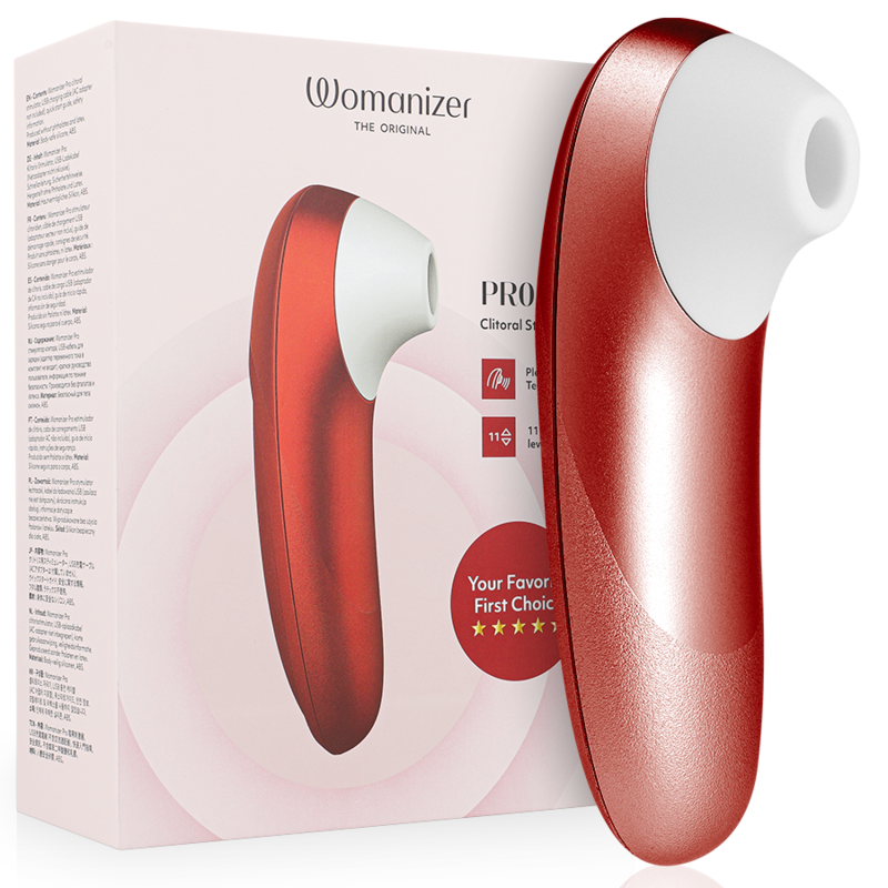 Stimolatore clitorideo pro vibrante bordeaux di Womanizer