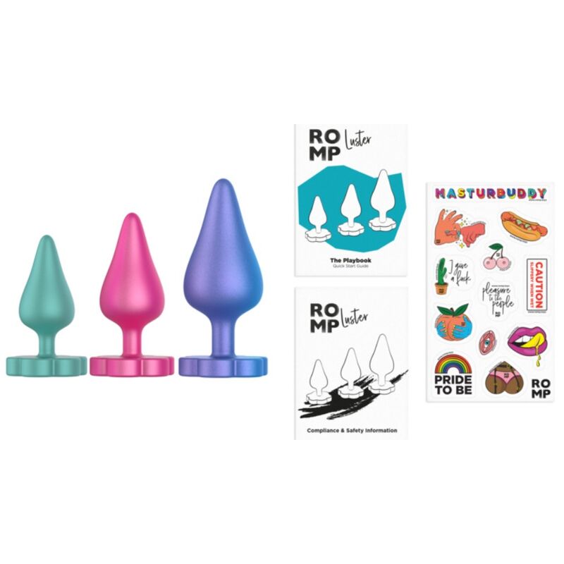 Kit per allenamento anale Luster S/m/l con base a forma di fiore di Romp, immagine 9
