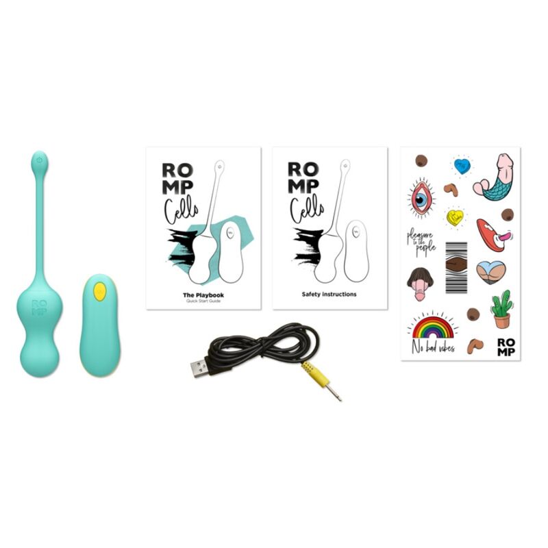 Vibratore Cello multifunzione a uovo turchese con telecomando di Romp, immagine 10