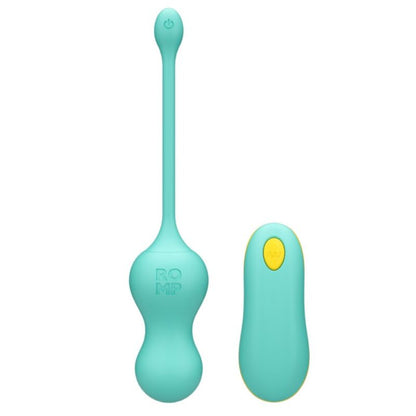 Vibratore Cello multifunzione a uovo turchese con telecomando di Romp, immagine 2