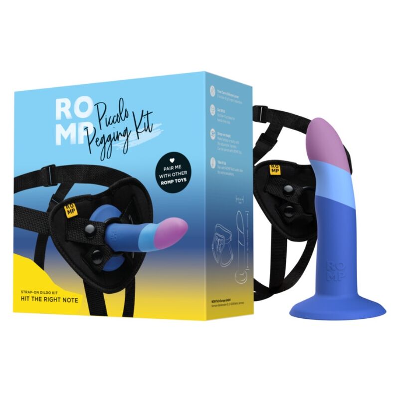 Dildo in silicone piccolo con ventosa Tricolore 14 cm di Romp, immagine 5