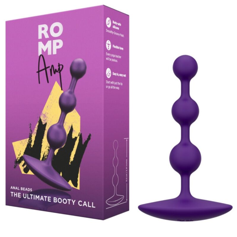 Sex toy anale Amp perle in silicone flessibile viola 12,5 cm viola di Romp, immagine 7