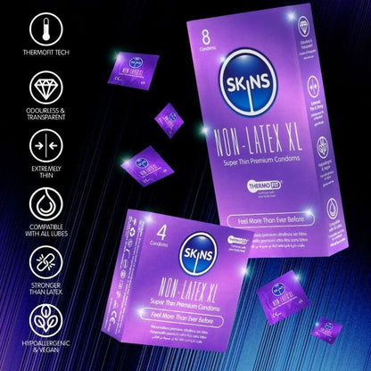Preservativi senza lattice, confezione XL da 4 di Skins, immagine 3