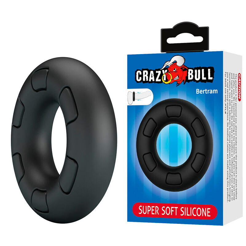 Anello per pene in silicone super morbido Bertram nero di Crazy Bull