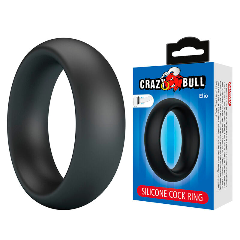 Anello per pene in silicone Elio nero di Crazy Bull