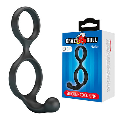 Anello doppio per pene e testicoli Florian nero di Crazy Bull, immagine 2