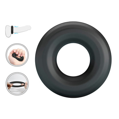 Anello per pene in silicone super morbido Urban nero di Crazy Bull, immagine 5