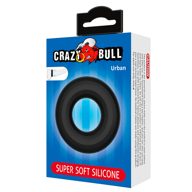 Anello per pene in silicone super morbido Urban nero di Crazy Bull, immagine 7