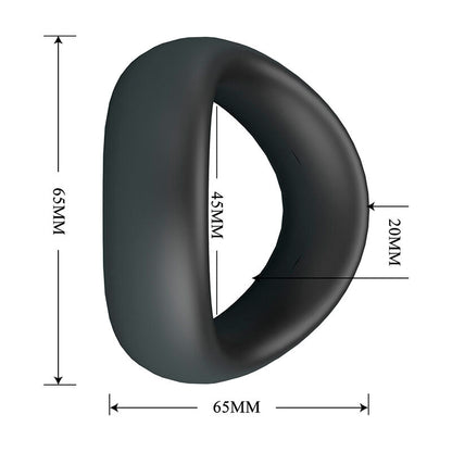 Anello per pene Valen ergonomico in silicone nero di Crazy Bull, immagine 7