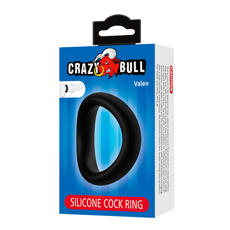 Anello per pene Valen ergonomico in silicone nero di Crazy Bull, immagine 8