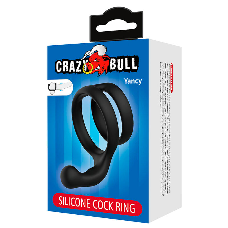 Anello per pene Yancy doppio e testicoli nero di Crazy Bull, immagine 7
