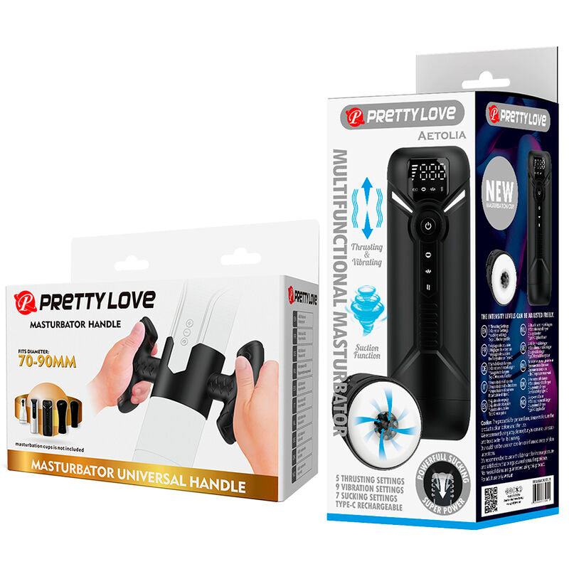 Masturbatore Aetola automatico multifunzione con manico nero di Pretty Love, immagine 11