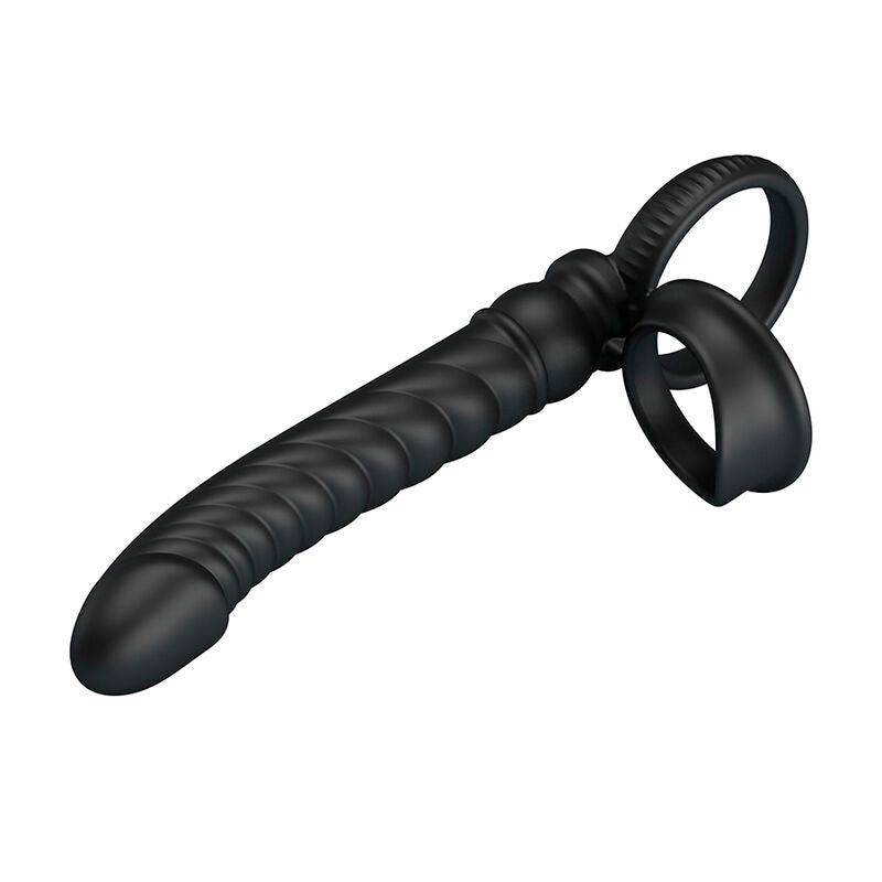 Vibratore anale Merritt con anello e vibrazione nero di Pretty Love