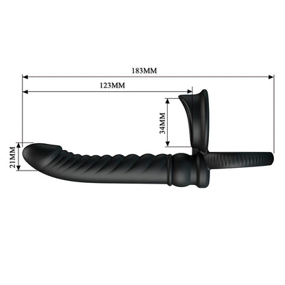 Vibratore anale Merritt con anello e vibrazione nero di Pretty Love, immagine 9