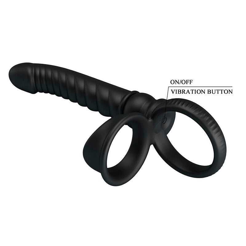 Vibratore anale Merritt con anello e vibrazione nero di Pretty Love, immagine 6